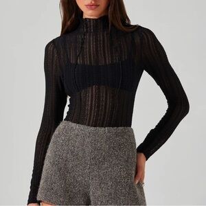 Astr Colleen sheer lace blouse